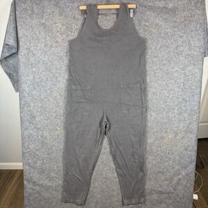 Conscious Clothing Lark Jumpsuit Womens Large Gray Linen Boho Minimalist